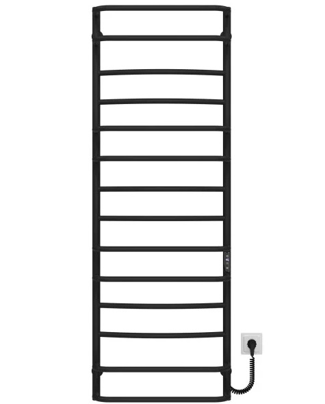 Електрична сушарка для рушників Deffi Аквамікс П14 500х1500 праве підключення JD03 чорний C.AM.150.50.14.E.B.R.1