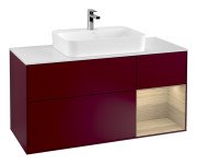 Тумба під раковину Villeroy & Boch Finion 120х50,1 см із підсвічуванням МДФ півонія матовий лак/скло біле матове F421PCHB