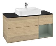 Тумба под раковину Villeroy & Boch Finion 120х50,1 см с подсветкой МДФ шпон дуба/стекло черное матовое F422GMPC