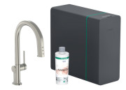 Смеситель для кухни Hansgrohe Aqittura M91 SodaSystem выдвижной излив sBox нержавеющая сталь 76838800