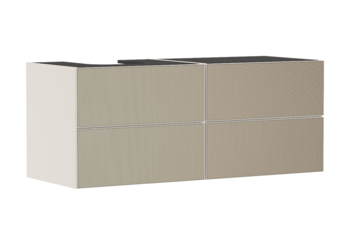 Тумба под раковину подвесная Hansgrohe Xevolos E 137х55,5 см песочно-бежевый матовый/узорчатая бронза 54237390