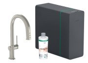 Смеситель для кухни Hansgrohe Aqittura M91 SodaSystem выдвижной излив sBox нержавеющая сталь 76838800