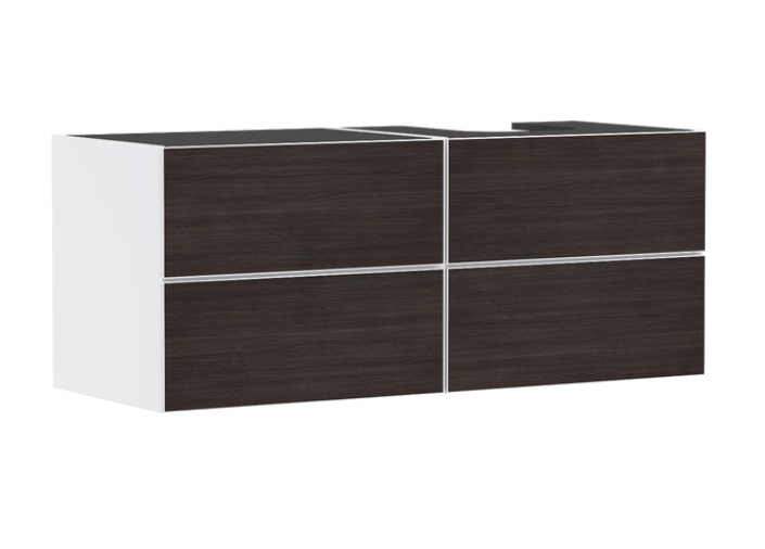 Тумба под раковину подвесная Hansgrohe Xevolos E 137х55,5 см матовый белый/темный дуб 54239730