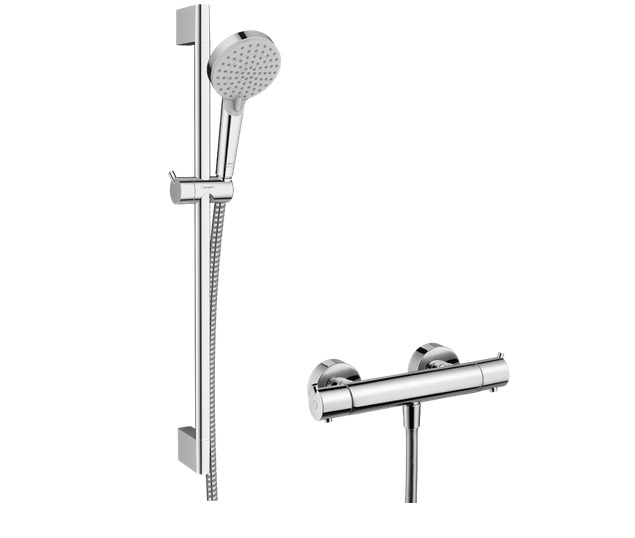 Термостат для душу Hansgrohe Ecostat S з душовим набором хром 26960000