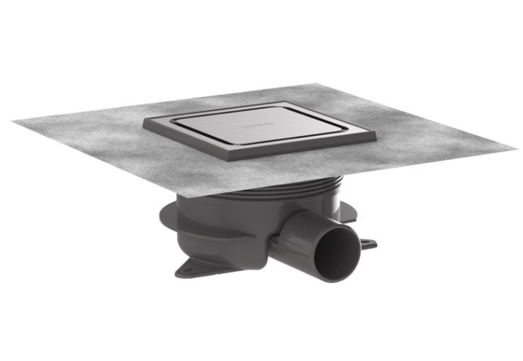 Сливной трап для душа Hansgrohe RainDrain Spot Plus 150х150 матовая нержавеющая сталь 56225800