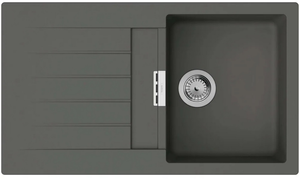 Мойка для кухни Hansgrohe S52 S520-F345 86х50 см крыло слева SilicaTec серый камень 43356290