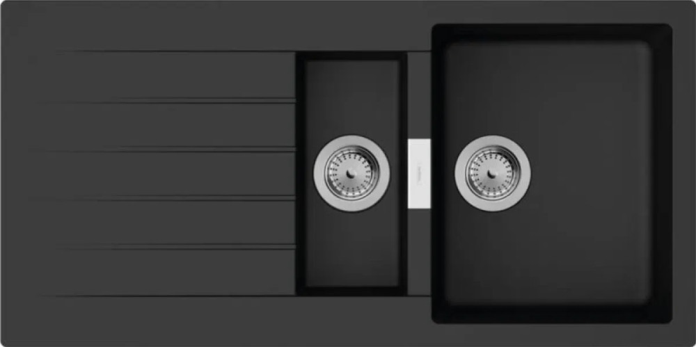 Мийка для кухні Hansgrohe S52 S520-F530 100х50 см крило зліва SilicaTec чорний графіт 43357170