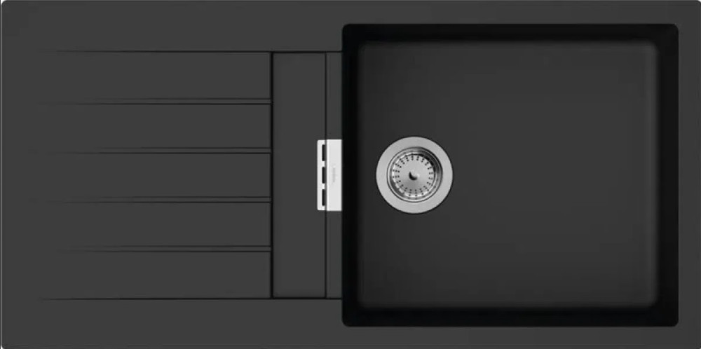 Мойка для кухни Hansgrohe S52 S520-F480 100х50 см крыло слева SilicaTec черный графит 43358170