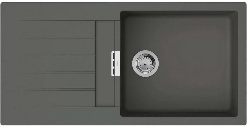 Мийка для кухні Hansgrohe S52 S520-F480 100х50 см крило зліва SilicaTec сірий камінь 43358290