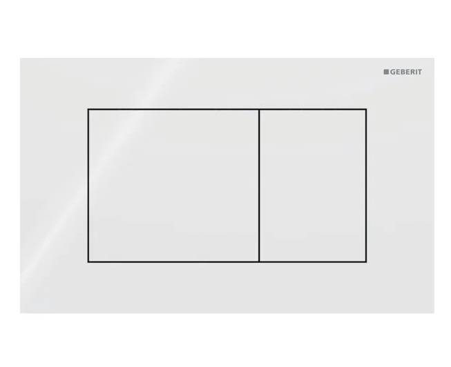 Кнопка змиву Geberit Sigma40 Square подвійний змив скло білий 115.629.SI.1