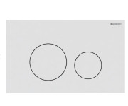 Кнопка смыва Geberit Sigma40 Round двойной смыв нержавеющая сталь белый матовый 115.628.JT.1