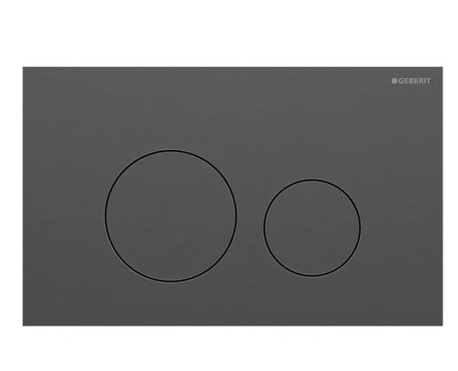 Кнопка смыва Geberit Sigma40 Round двойной смыв нержавеющая сталь черный хром 115.628.QD.1