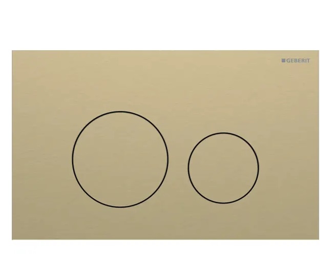 Кнопка смыва Geberit Sigma40 Round двойной смыв нержавеющая сталь латунь матовая 115.628.QF.1