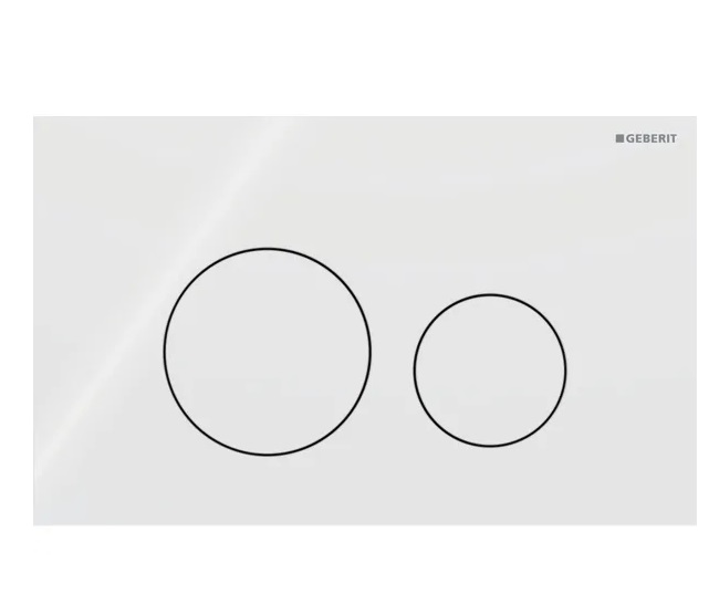 Кнопка смыва Geberit Sigma40 Round двойной смыв стекло белый 115.628.SI.1