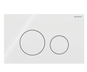 Кнопка смыва Geberit Sigma40 Round двойной смыв стекло белый 115.628.SI.1