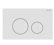 Кнопка смыва Geberit Sigma40 Round двойной смыв нержавеющая сталь белый матовый 115.628.JT.1