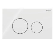 Кнопка смыва Geberit Sigma40 Round двойной смыв стекло белый 115.628.SI.1