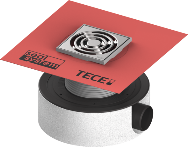 Сливной трап для душа TECE TECEdrainpoint S 115 экстра-плоский со встроенной гидроизоляционной манжетой Seal System 3601107