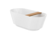 Ванна из искусственного камня Roca Tura  170х75 см с деревянной полкой Stonex® белый A248671000