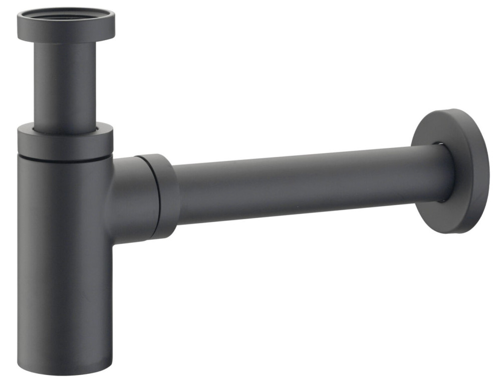 Сифон для раковины McAlpine без слива латунь черный матовый 120BLACK