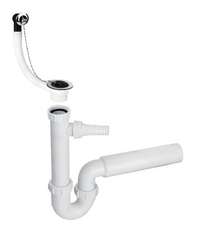 Сифон для кухонної мийки McAlpine з підключенням до пральної машини 1½х50 з переливом HC7HC17-25