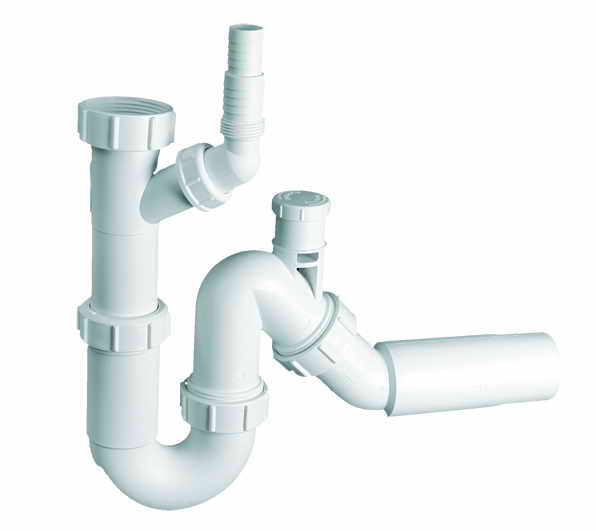 Сифон для кухонной мойки McAlpine 1½х50 с подключением к стиральной машине TP31VW50