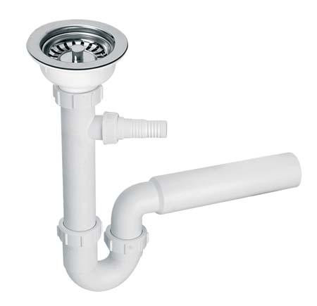 Сифон для кухонной мойки McAlpine 1½х50 со сливом хром HC7+BSW50P