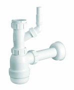 Сифон для кухонной мойки McAlpine с подключением к стиральной машине полипропилен белый HC2WM-40