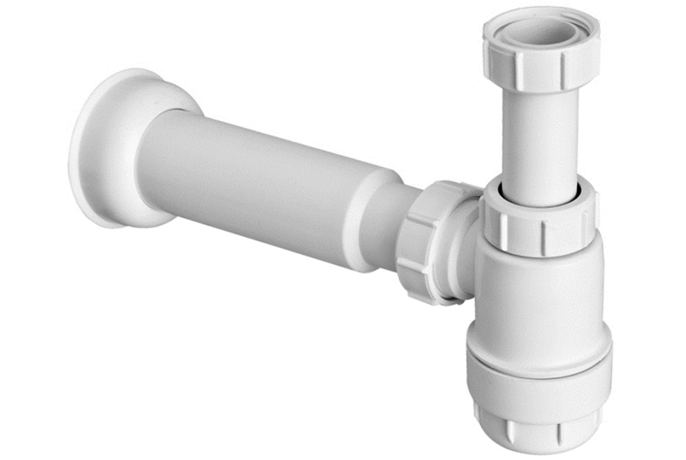 Сифон для раковини McAlpine без зливу 1¼ низький пластик білий HC2-50