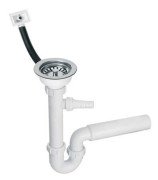 Сифон для кухонной мойки McAlpine 1½х50 со сливом и переливом хром HC7+FSW50PR