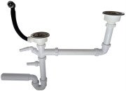 Сифон для кухонной мойки McAlpine двойной с подключением к стиральной машине HC7-DOUBLE