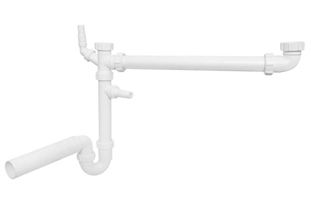 Сифон для кухонного миття McAlpine подвійний 1½х50 без зливу з підключенням до пральної машини HC7+DO2