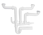 Сифон для кухонної мийки McAlpine багатофункціональний поліпропілен білий SSK3-50