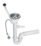 Сифон для кухонної мийки McAlpine з переливом хром HC7+PUFS113-CP-25