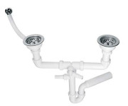 Сифон для кухонного миття McAlpine подвійний з підключенням до пральної машини HC7HC12-POL1-25