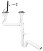 Сифон для кухонної мийки McAlpine з подовжувачами з автоматичним зливом HC7SSK2-POL2-25