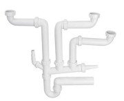Сифон для кухонной мойки McAlpine многофункциональный полипропилен белый SSK3-50
