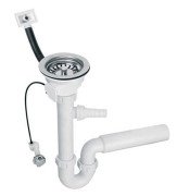 Сифон для кухонной мойки McAlpine с переливом хром HC7+PUFS113R-CP