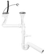 Сифон для кухонной мойки McAlpine с удлинителями с автоматическим сливом HC7SSK2-POL2-25