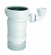 Труба розтяжна для унітазу McAlpine L 240-380 мм з бічним відведенням 40 мм поліпропілен білий WC-F23RD