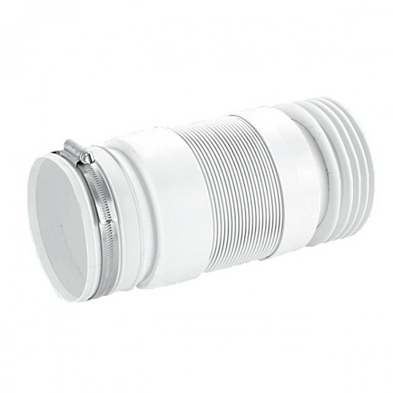 Гибкое подключение к канализации McAlpine растяжное L260-420 мм без фланцевой прокладки с металлическим хомутом WC-F23RJ