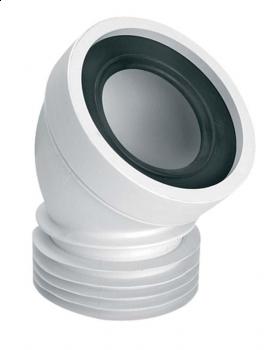 Колено для унитаза McAlpine под углом 45° с уплотнителем L-160 мм полипропилен белый WC-CON16