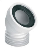 Колено для унитаза McAlpine под углом 45° с уплотнителем L-160 мм полипропилен белый WC-CON16
