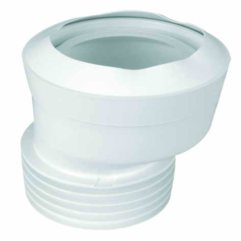 Коліно для унітазів McAlpine еластичне ексцентрик 20 мм з ущільнювачем поліпропілен білий MAC1F-EXS