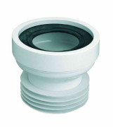 Коліно-підключення до унітазу McAlpine L-117 мм із ущільнювачем поліпропілен білий WC-CON1