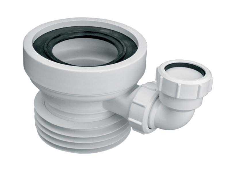 Коліно-підключення до унітазу McAlpine коротке 120 мм із відведенням 40 мм поліпропілен білий WC-CON1D