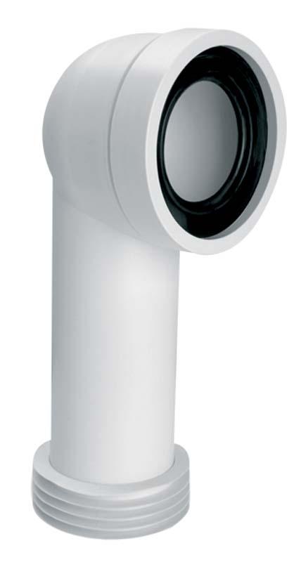 Колено для унитаза McAlpine под углом 90° с гармошкой полипропилен белый HC41