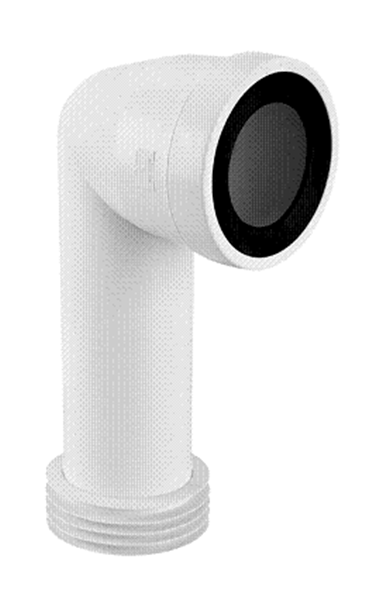 Колено для унитаза McAlpine под углом 90° с уплотнителем полипропилен белый WC-CON8E