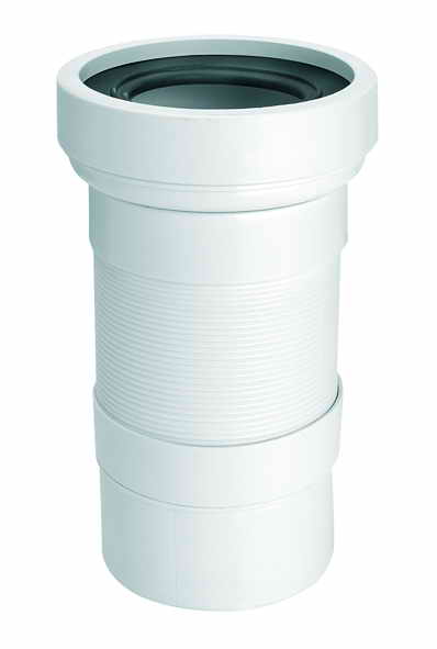 Труба розтяжна для унітазу McAlpine L-270-540 мм із ущільнювачем поліпропілен білий WC-F23P