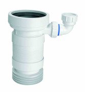 Труба растяжная для унитаза McAlpine L 240-380 мм с боковым отводом 40 мм полипропилен белый WC-F23RD